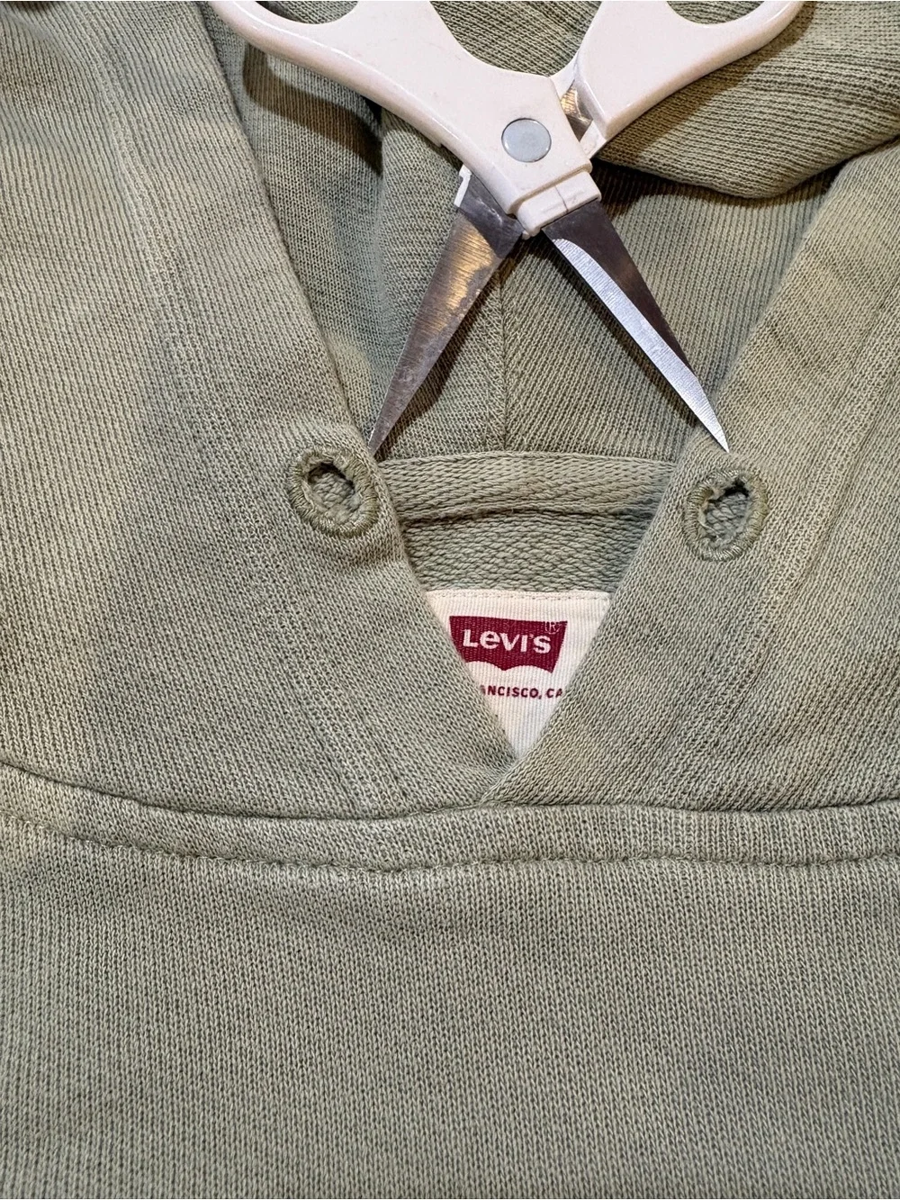 Levi’s Relaxed Fit Sage Green Logo Hoodie Large Cotton Pullover Sweatshirt
